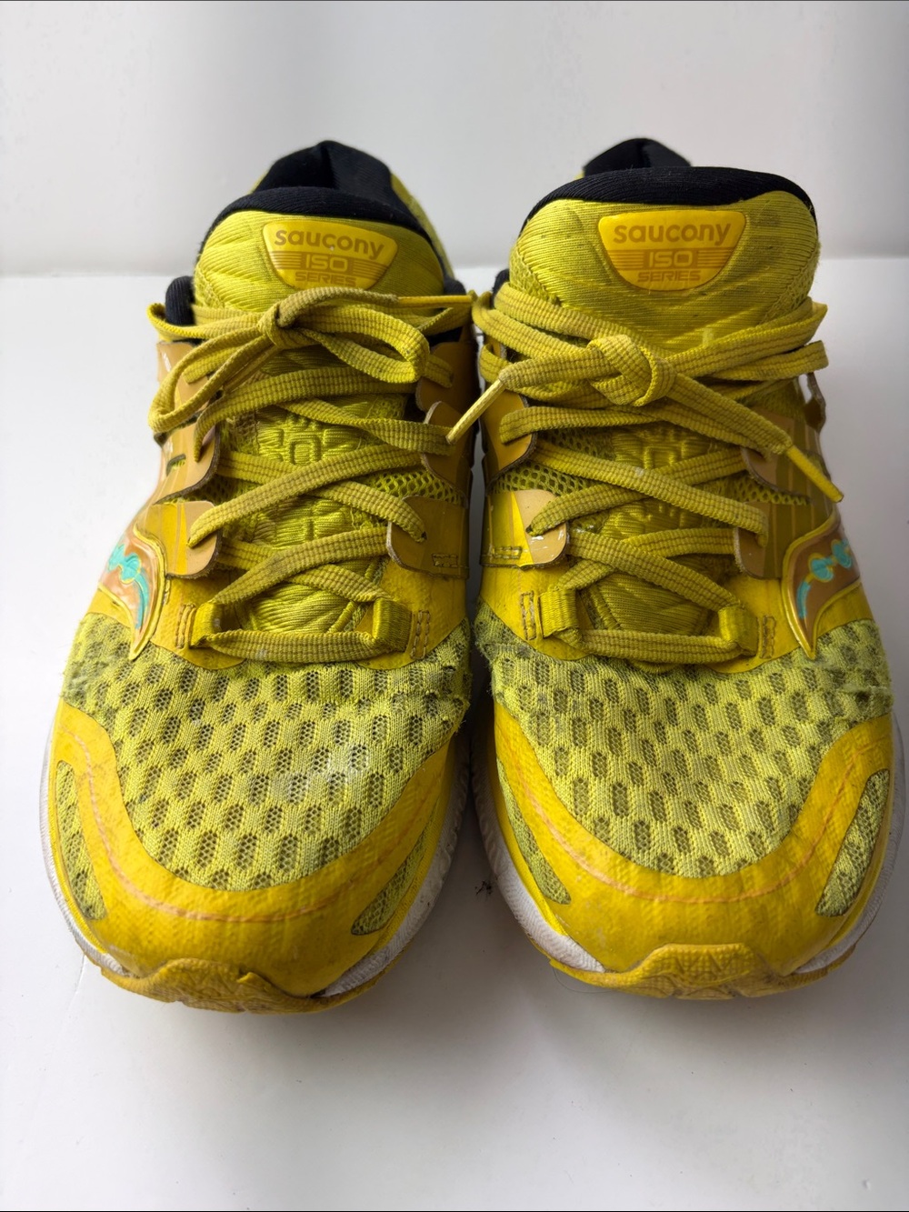 Saucony Yellow Lace-Up Running Sneakers
